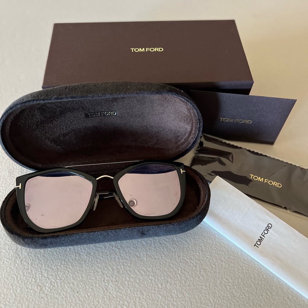 Tom Ford Dahlia butterfly metal & Acetate mirror sunglasses